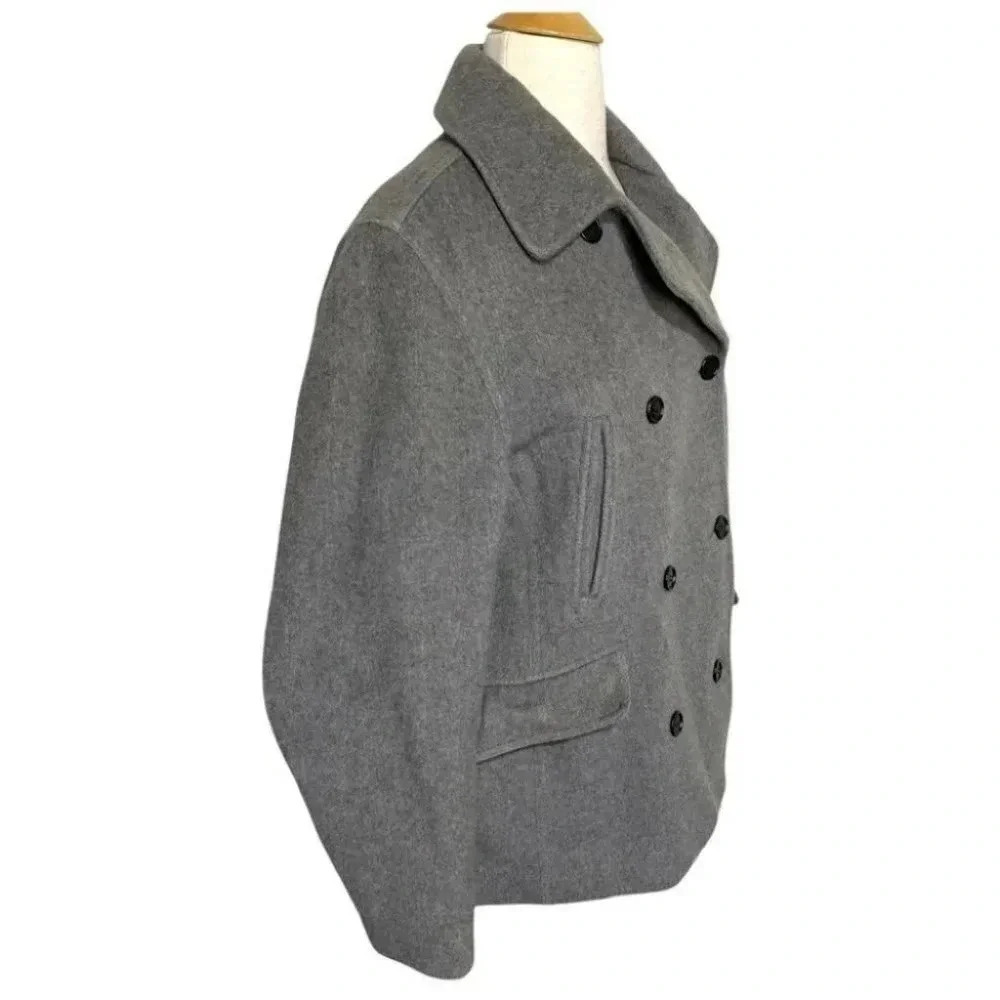 J. Crew Pea Coat Size S Gray Wool Cashmere Blend Double Breasted Jacket‎ - Picture 4 of 6
